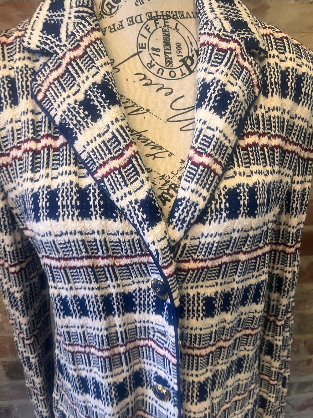 St. John collection Plaid Knit Blazer